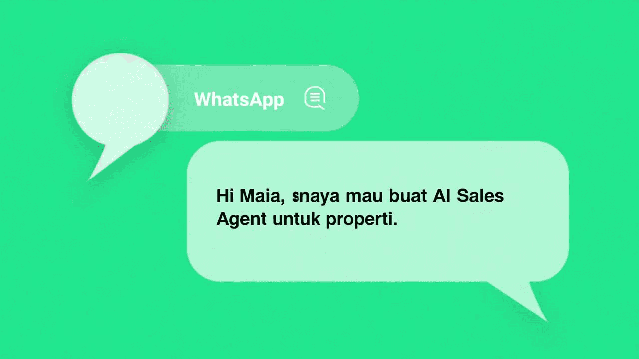WhatsApp chat with Maia showing AI agent creation